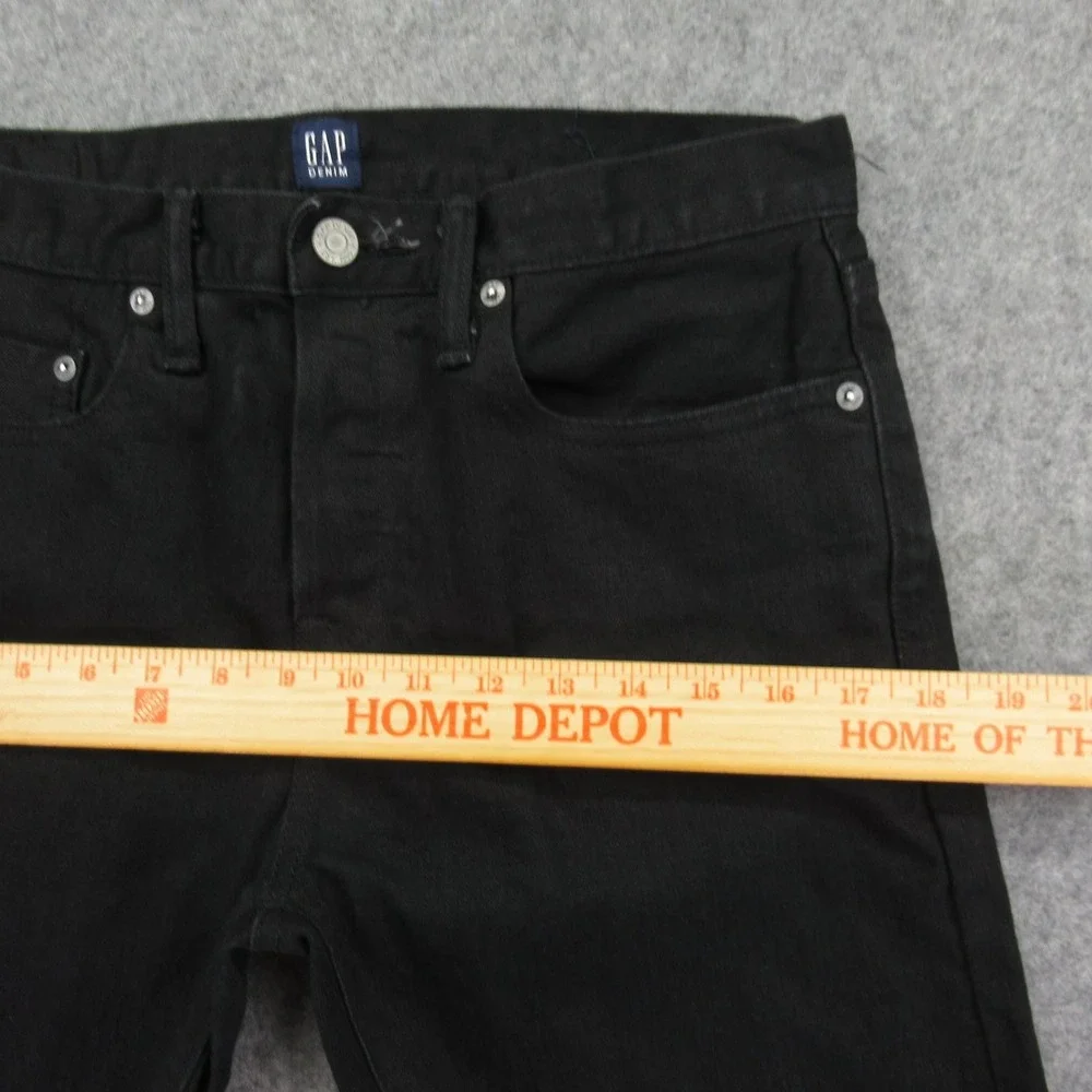 GAP Denim Men's Black Slim Jeans 31x32 Cotton Stretch‎ Button Fly